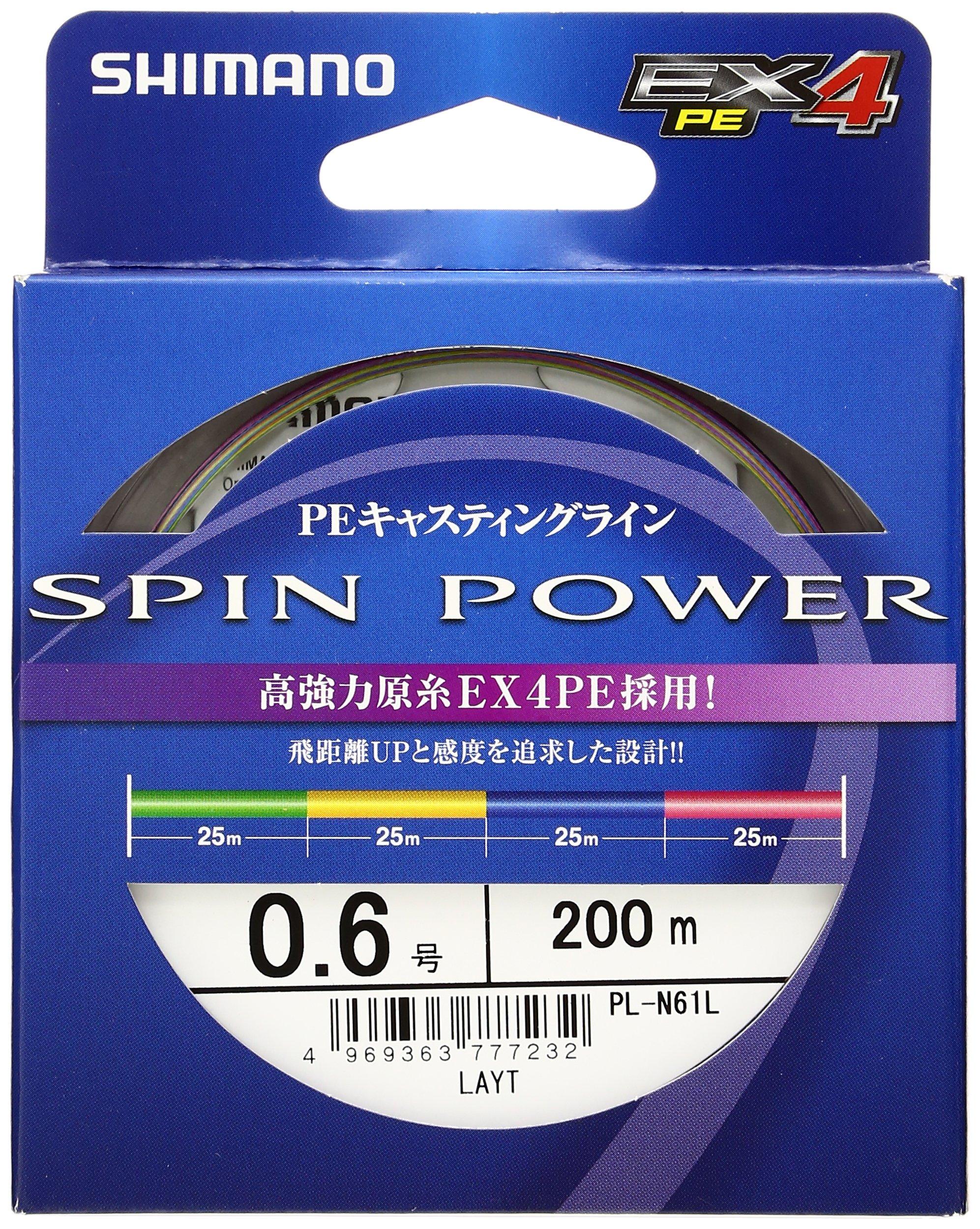Shimano Spin Power EX4 PE Line, 200m, 0.6, Multicolor, PL-N61L