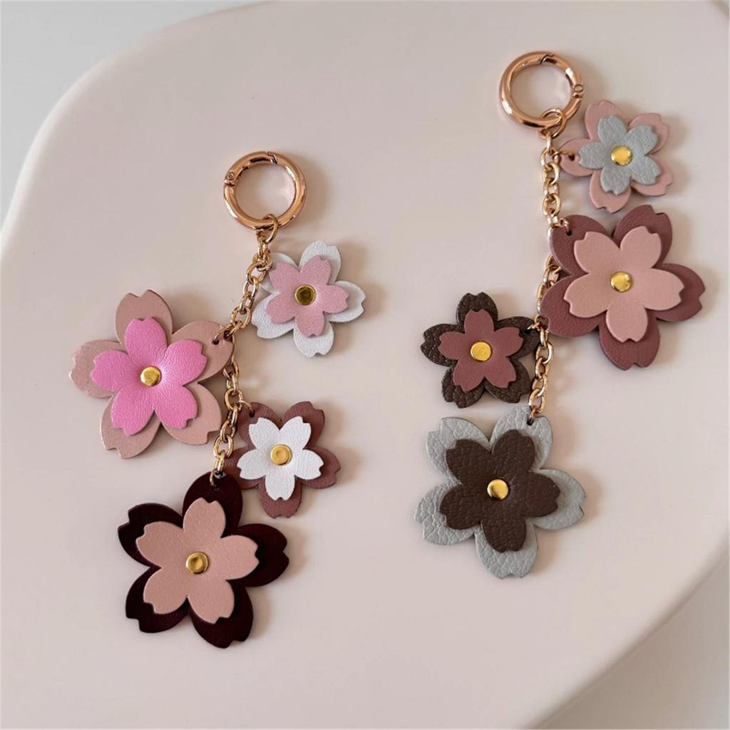 Flower Keychain Purse Embellishment Car Keychain Mobile Phone Strap Fashionable Key Holder for Youthful Women Bags
