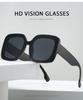 2PCSK Fashion Square Large Frame Sunglasses Women Luxury Brand Designer Vintage Square SunGlasses for Female Retro Travel Shades