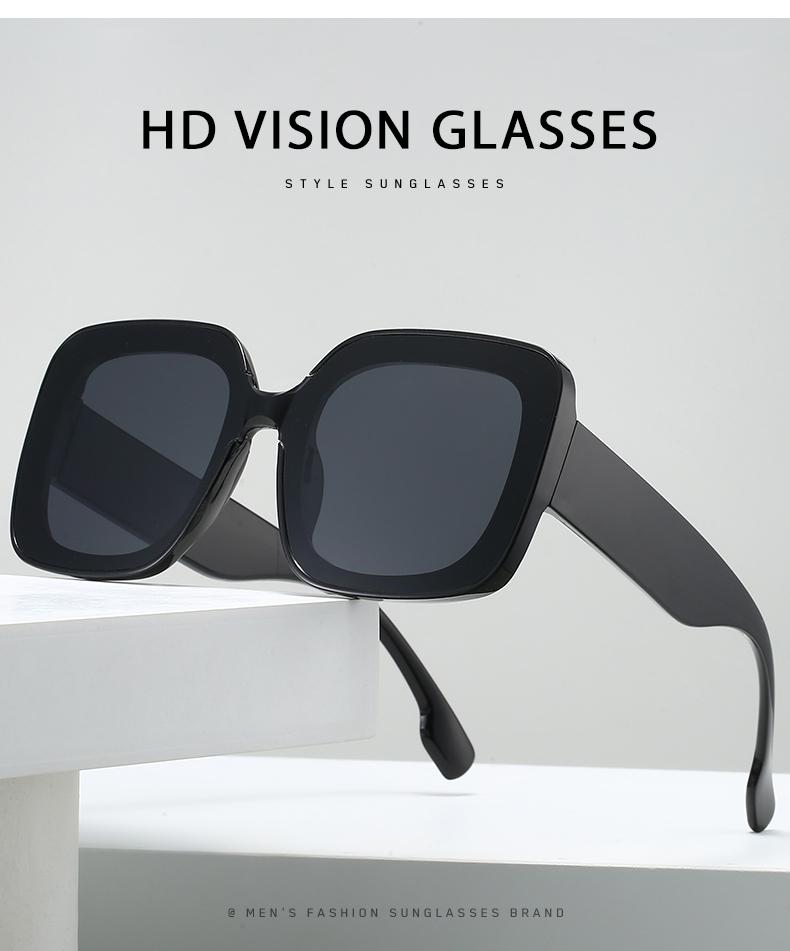 2PCSK Fashion Square Large Frame Sunglasses Women Luxury Brand Designer Vintage Square SunGlasses for Female Retro Travel Shades