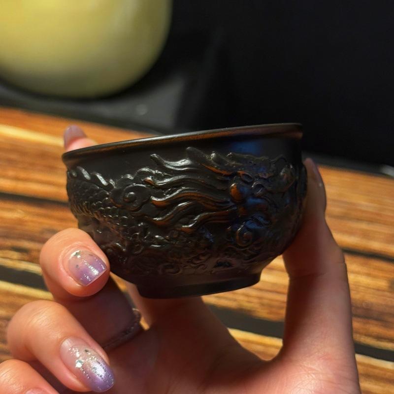 Rotating upside-down aircraft kettle fully carved handmade purple pottery teapot Kung Fu tea set Fengming kettle Xishi teapot