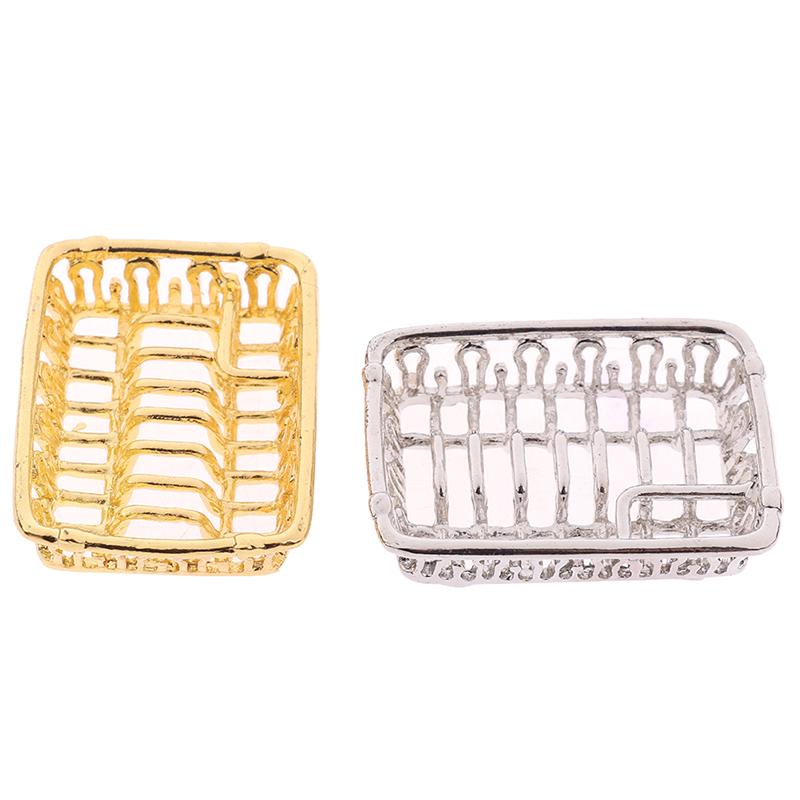 1/12 Dollhouse Miniature Mini Dish Rack Kitchen Storage Shelf Model Toys