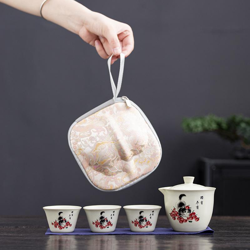 

Kung Fu tea set, complete set of household ceramics, Ge kiln, company activities and business, full set of portable gifts, souvenirs