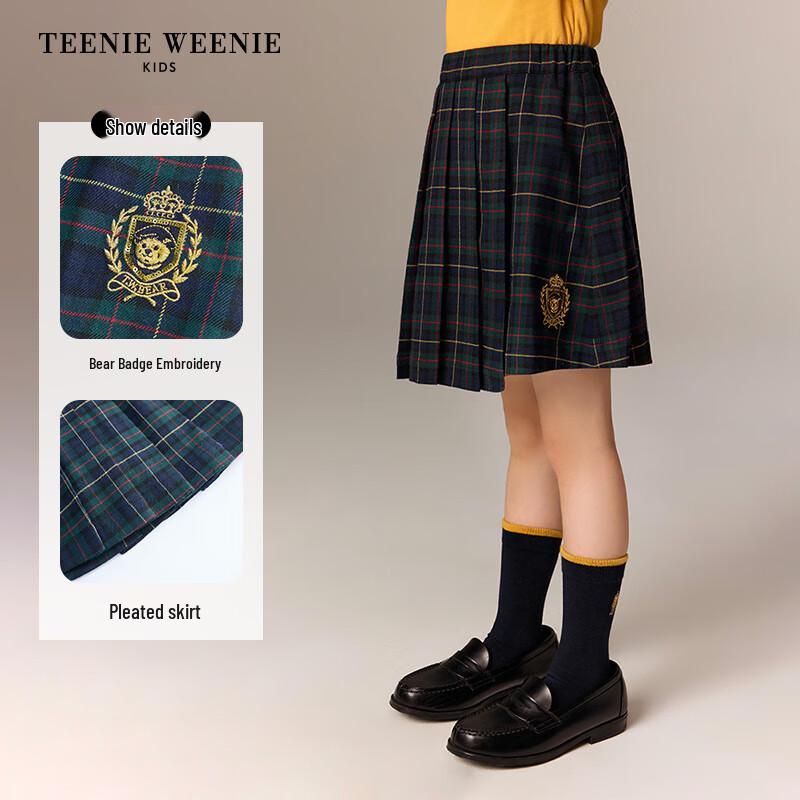 Teenie Weenie Kids Autumn/Winter Girls' Plaid Pleated Skirt