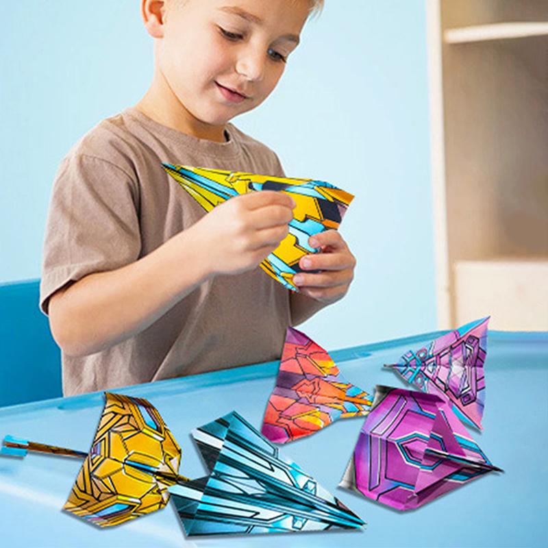 36 Feuilles Kit Origami Avion Pliant Montessori Papier Fait Main Ensemble de Papier Coloré Apprentissage Artistique Avion en Papier Polyvalent 3D Jouet