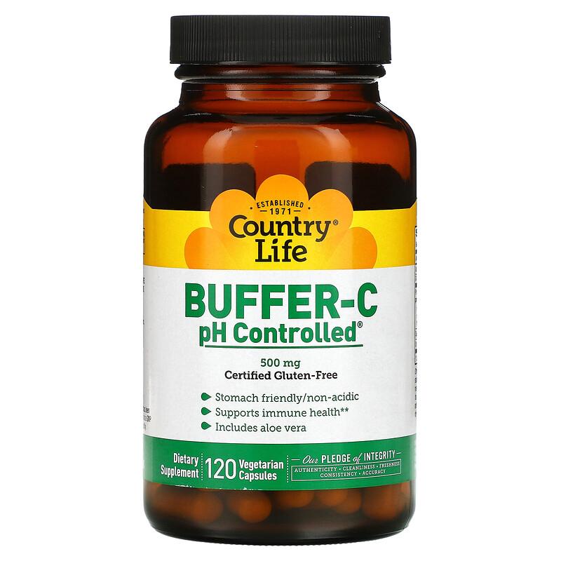 Buffer-C, pH Controlled, 500 Mg, 120 Vegetarian Capsules