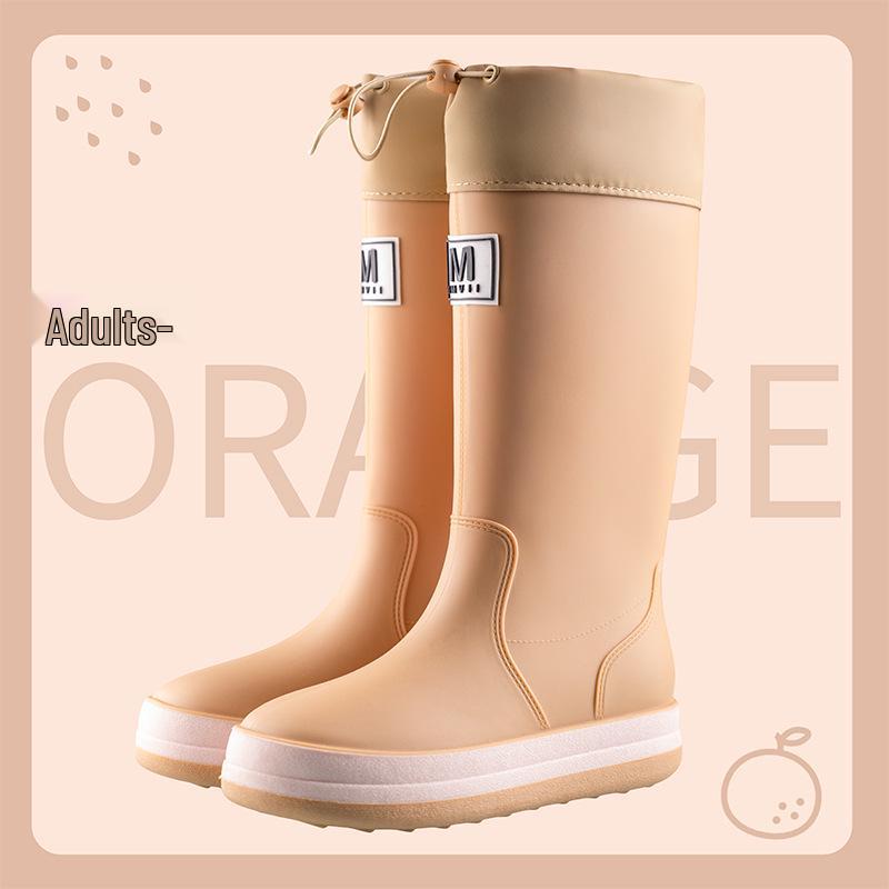 Kids' Korean Style Waterproof Velvet-Lined Non-Slip Rubber Rain Boots for Autumn/Winter: Cold Protection for Boys and Girls of All Ages.