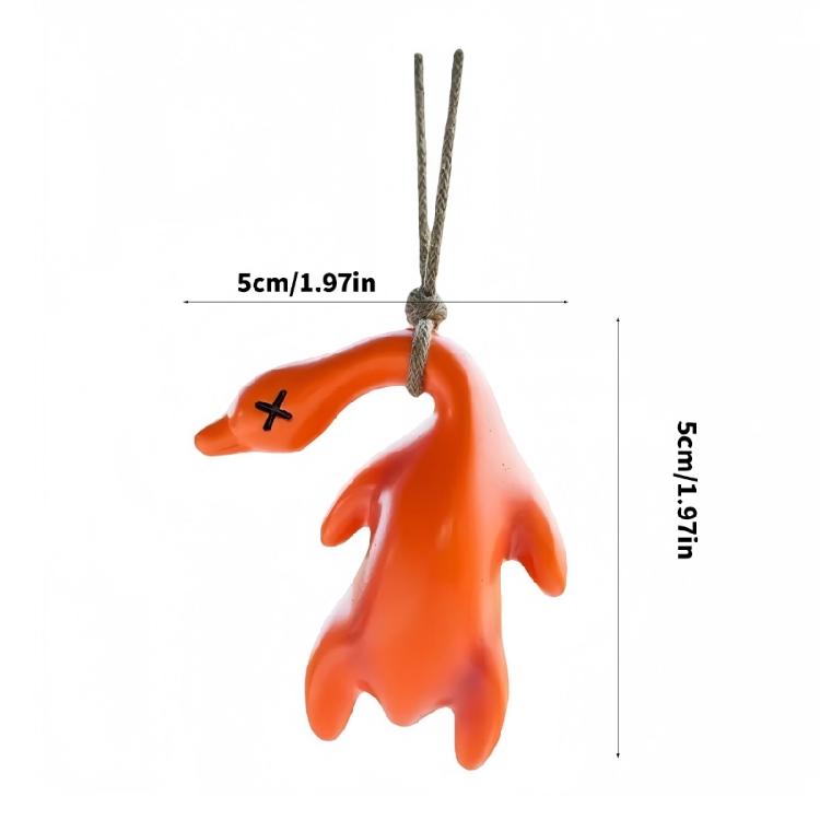 Unique Roast Duck Car Interior Pendant Ornament Rearview Mirror Hanging Decoration with Fun Color Changing In Sunlight