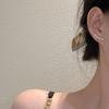New personalized design one-word pearl diamond earrings femininity simple personalized stud earrings