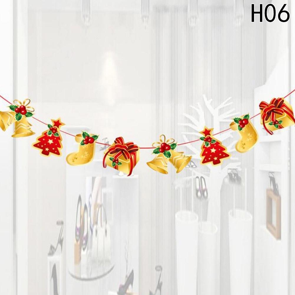 1 Pcs New Cartoon Pull Flag Christmas Flag Christmas Decoration Supplies Birthday Wedding Decoration Hanging Flag