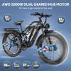 Philodo Jumbo Elektrické kolo 1500Wx2 Špičkový motor 26" Silné pneumatiky Celoodpružené Elektrické kolo Pro dospělé 48V 46AH LCD displej Maximální nosnost 150 kg