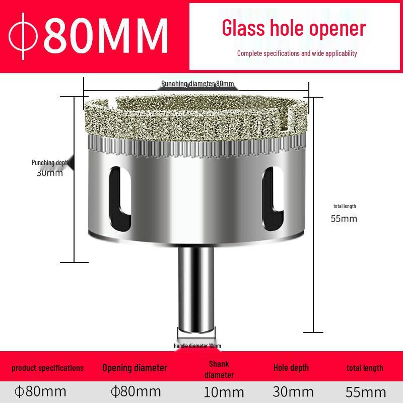 Emery Glass & Tile Drill Bit, 3-200mm Rotary Hole Saw for Marble