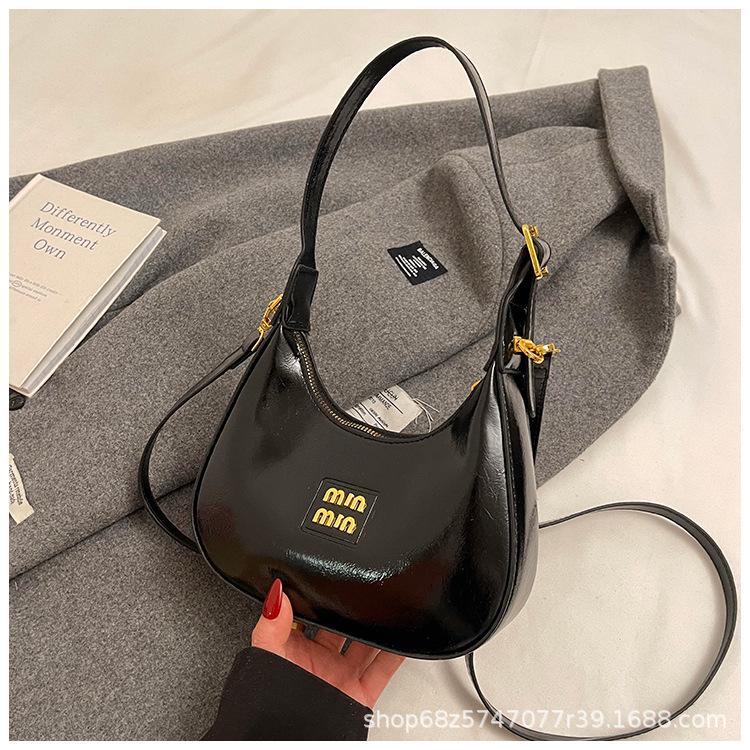 2025 новая корейская сумка-хобо кремового цвета, темпераментная деловая сумка под мышкой, модная зарубежная сумка-полумесяц, ретро сумка через плечо