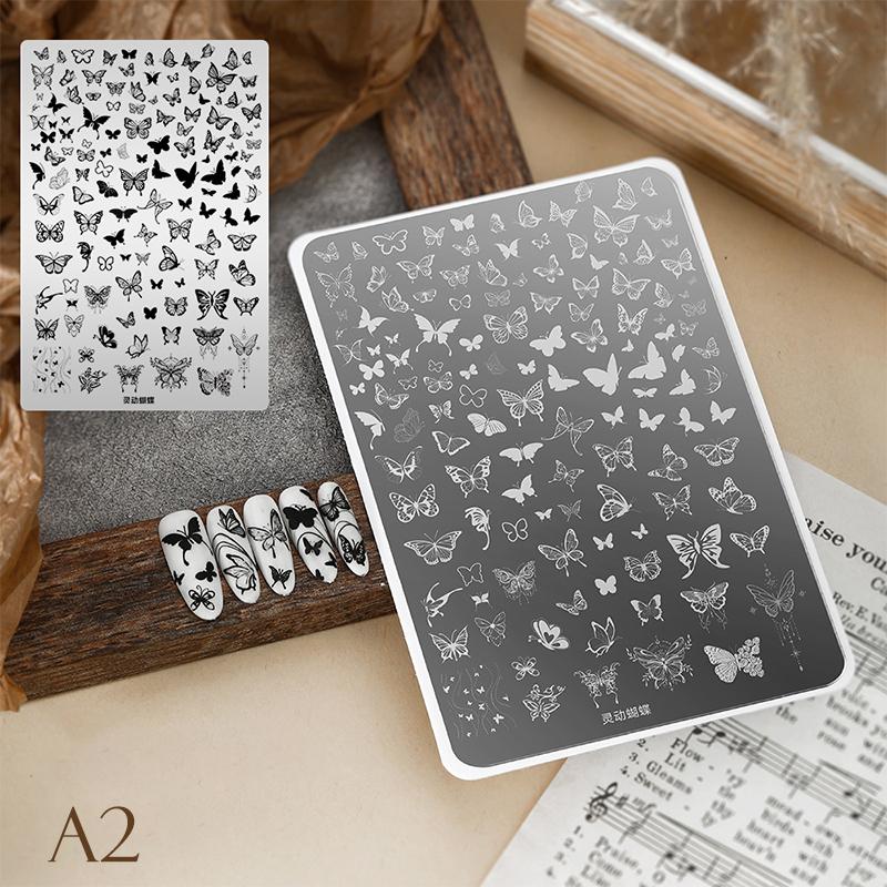 

Bow Flowers Pattern Nail Art Stamping Plates Heart Flower Leaves Design Transfer Printing Stamp Templates Mold Manicure