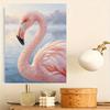 DIY Framed Pearl Painting Kit Pink Flamingo 3D Sparkling Bead Art Canvas Elegant Home Wall Decor Gift for Women Craft Project Decor Idea