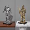 Metallic-LookLook Medieval Knight Figurine Nordic with Buckler