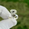 Gift For Her 925 Silver Natural Rainbow Moonstone Statement Ring Size 7.5