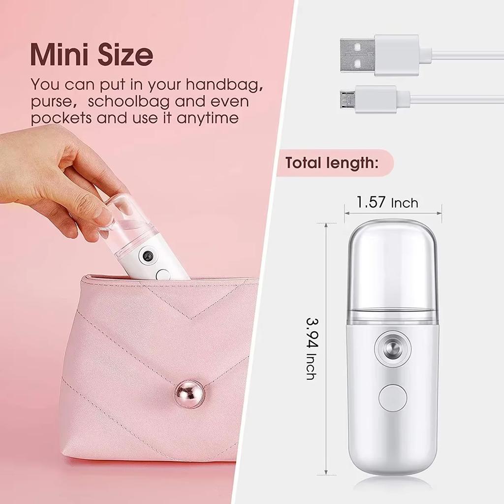 USB Portable 30ml Mini Nano Mist Sprayer Face Spray Facial Steamer Moisturizing Air Humidifier Skin Care Beauty Instruments