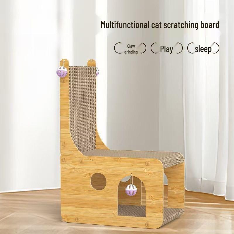 Cat Scratching Villa Sofa: Wear-Resistant, Non-Shedding, Double-Layer Corrugated Paper Cat House & Toy for All Seasons