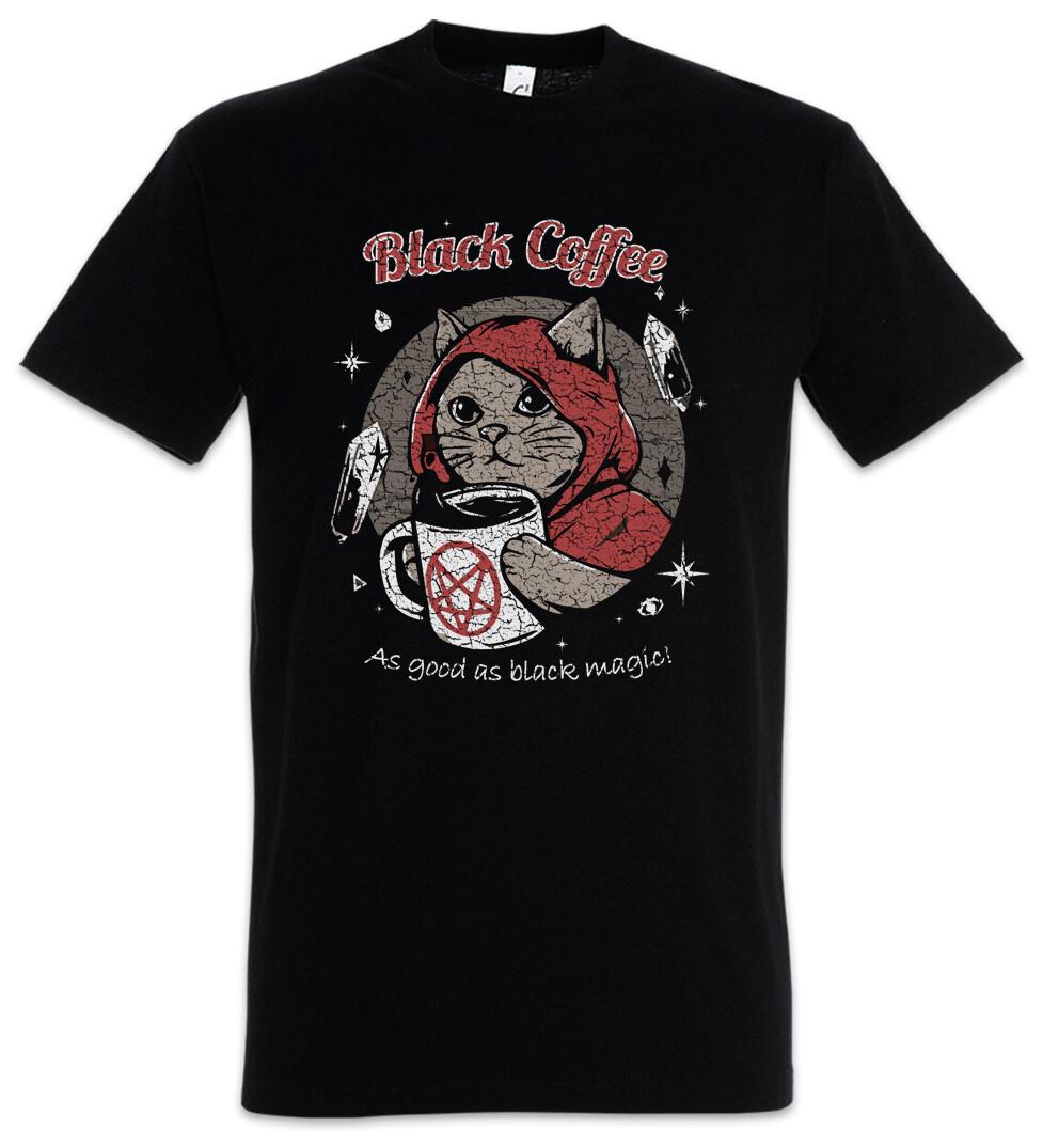 Black Coffee Magic T-Shirt Caffeine Geek Nerd Coffee Fun Halloween Cat Cats- S