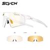 SCVCN Photochromic Hiking Eyewear Fashion Rimless Cycling Glasss Sports Running Sunglasses for Men Goggles Mtb Bicycle 1 Lens