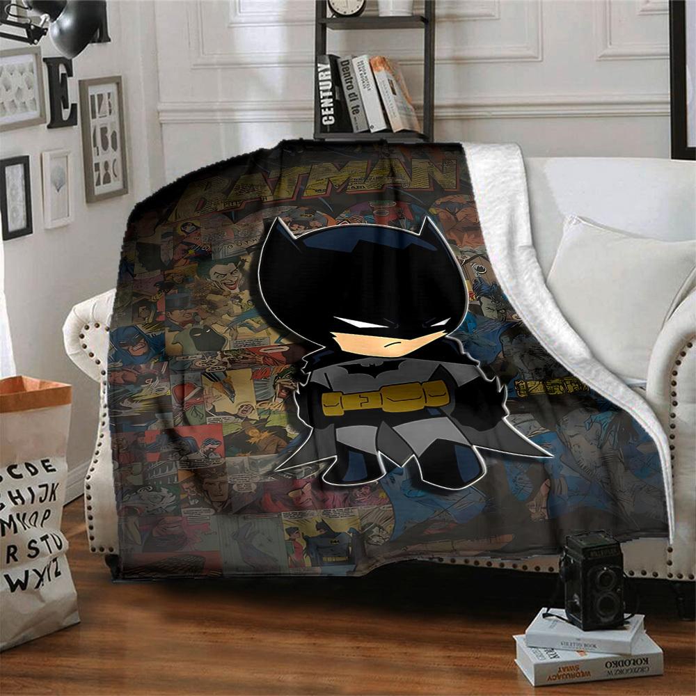 1pc Batman Flannel Throw Blanket Lightweight Soft Warm All Season Blanket for Sofa, Bed, Travel, Camping L1024172