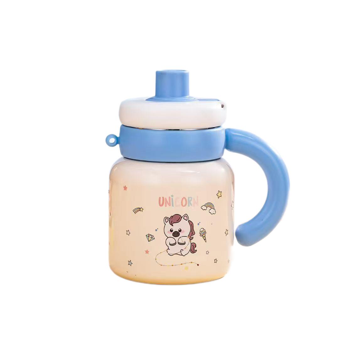 

New cartoon 316 stainless steel big belly water cup high value outdoor portable cold straw water cup 750ml