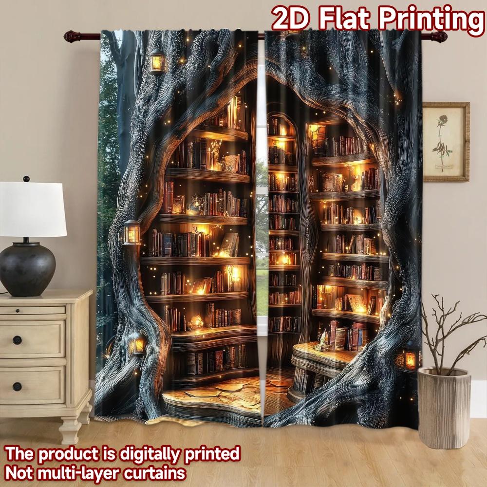 2D flat Photography Backdrop Photography Backdrop Cozy Enchanted Bookshelves 100% Polyester Anniversary Use for Suitable for