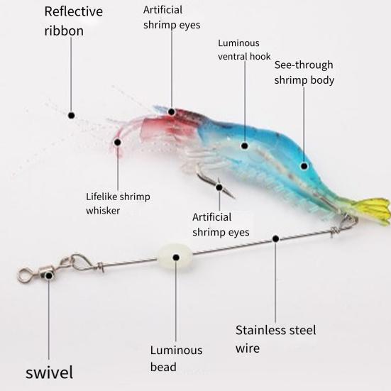 Crevette Leurre Appâts Durs, Leurres de Pêche en Mer Leurres de Pêche