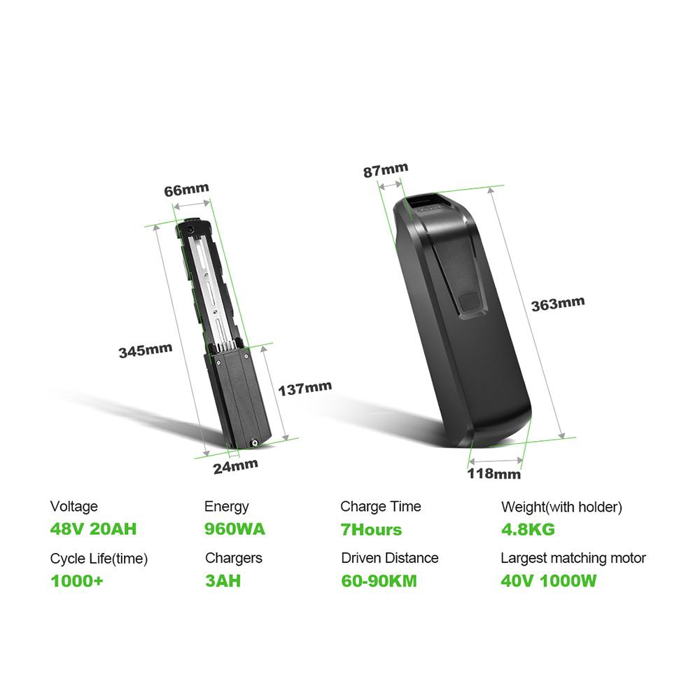 EMOKO EC27 20Ah Battery,comes Standard with a 3A Charger; IF Paired with a 48V 500W Motor,it Offers a Range of Up To 90km.
