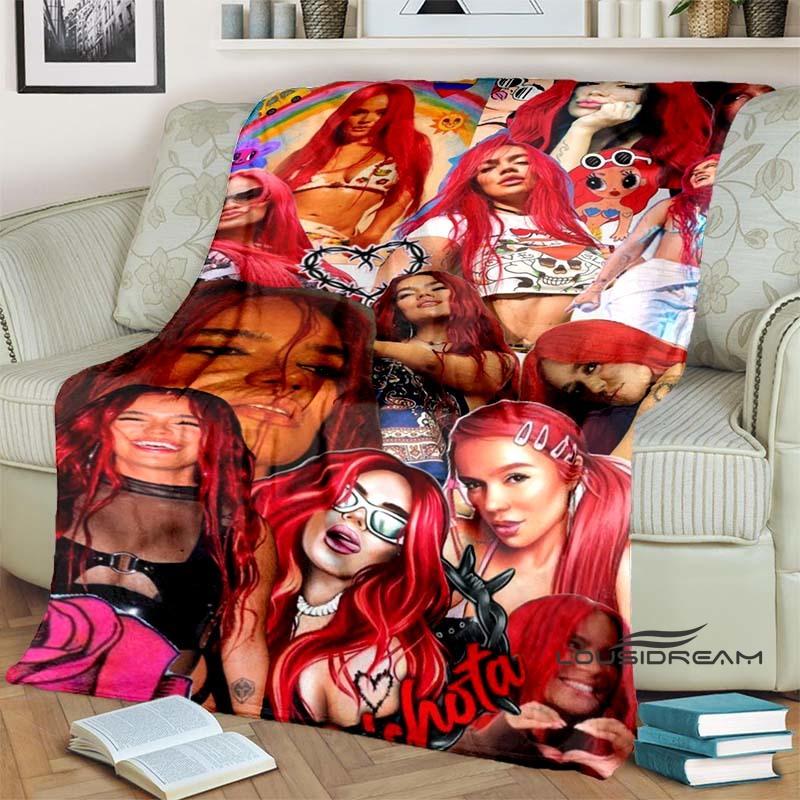 Customizable K-KAROL G Printed Comfortable Soft Blanket Home Fashion Sofa Bed Living Room Warm Portable Travel Gift Blanket