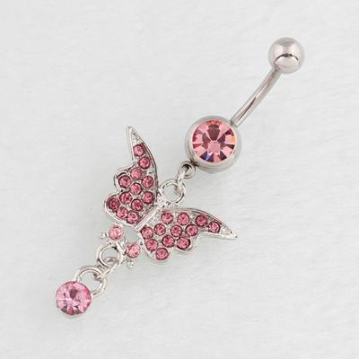 Sexy  Butterfly Belly Button Ring Stainless Steel Navel Nail Piercing Jewelry For Women High Quality Body Ornament