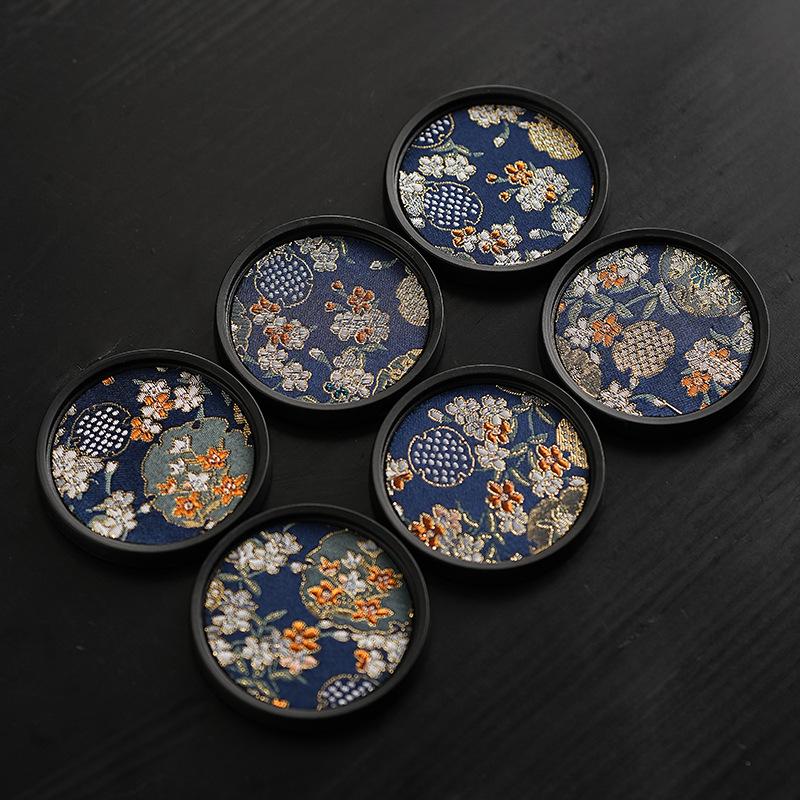 Fabric Absorbent Coaster Chinese Retro Kung Fu Gongfu Tea Holder Quick-drying Cup Tea Coasters Table Insulation Trays Teaware