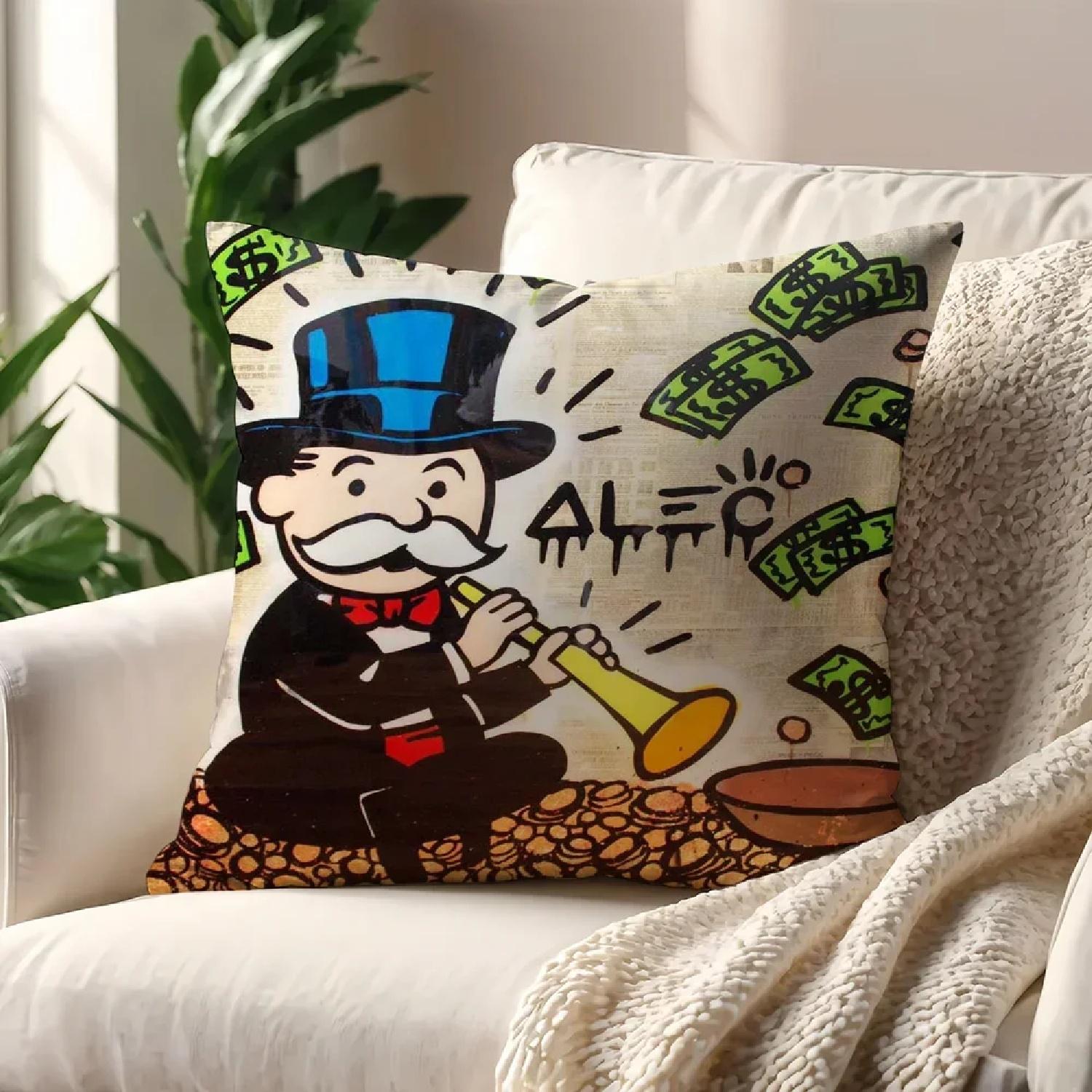 Алек Монополи B Наволочка Дом Диван Гостиная Офис Магазин Печать Комфорт Декор Нордическая Простотаz,(4) 66x66cm