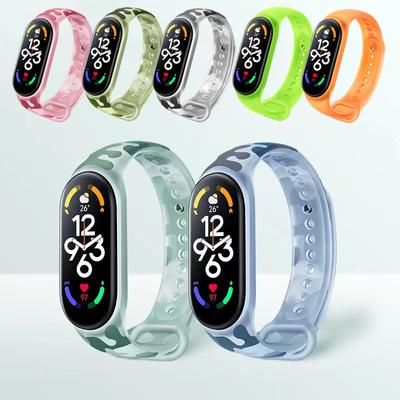 Strap For Xiaomi Mi Band 7 Strap Watchband Silicone Wristband Replaceable Camouflage Strap For Xiaomi Mi Band 7 5 6 Smart Watch Bracelet Accessories