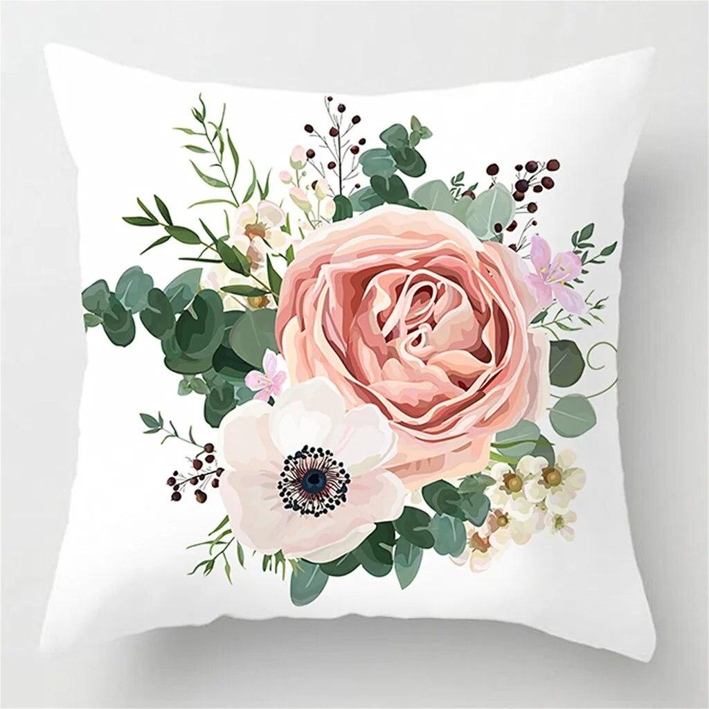 Rose Flower Pillowcase Car Sofa Cushion Cover Home Bedding