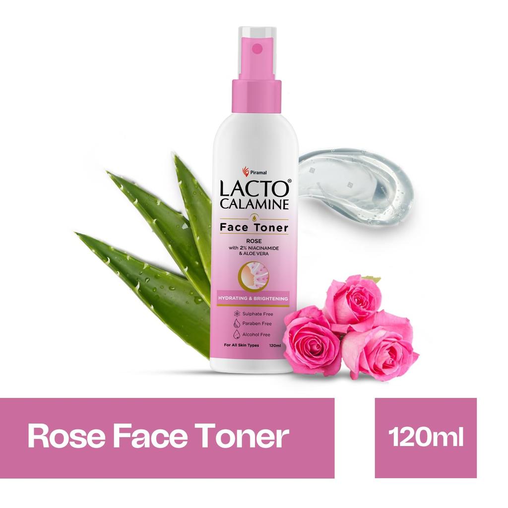 Lacto Calamine Rose Water Toner For Glowing Skin 120ml Pack Of 1 Hydrating Face Toner