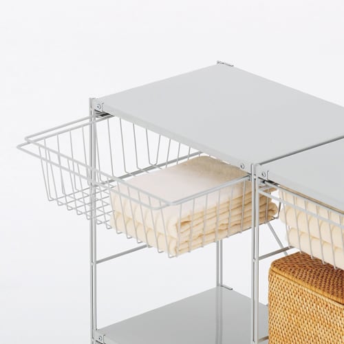 MUJI Steel Unit Shelf/Additional Wire Basket/Light Gray for Width 56cm Type KEB39A9S