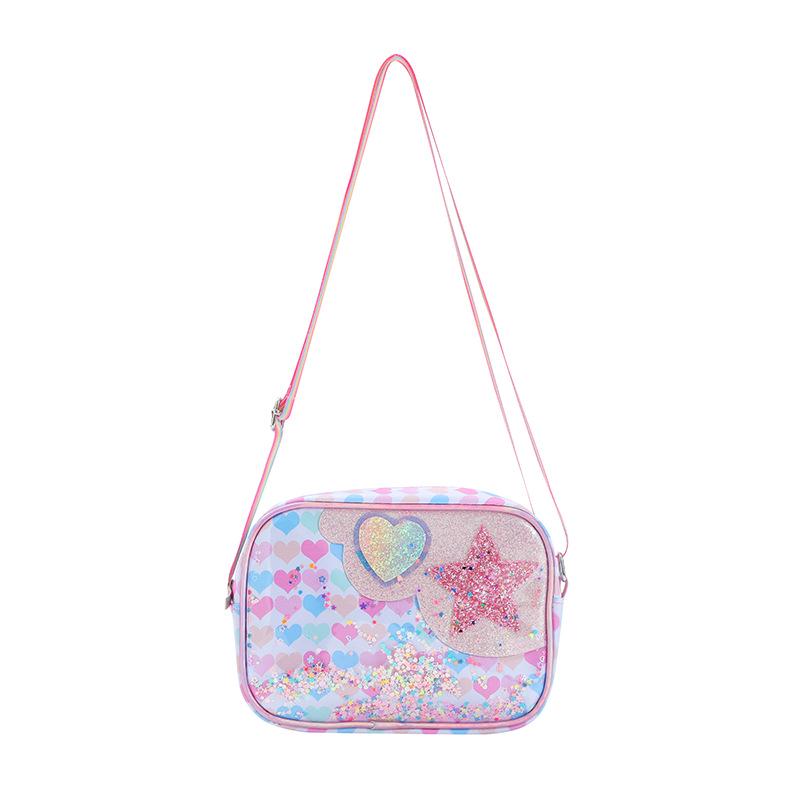 Starfish Star Children's Crossbody Bag - Macaron Color Sequin Handbag for Girls