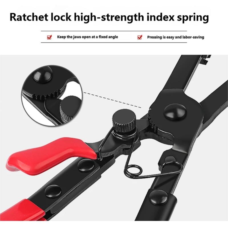 Heavy Duty Straight/Bend Hose Clamp Pliers with Locking Device for Quick Removal Installation Hard To Reach Hose Clamps