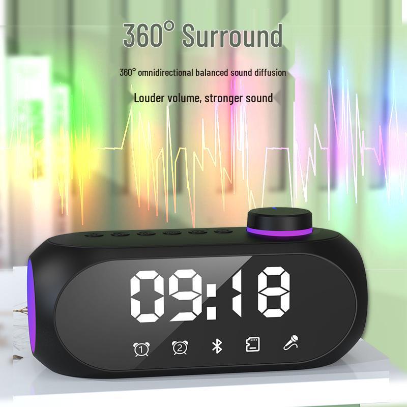 Bluetooth Mini Speaker S18: Night Light, Subwoofer, Portable Clock & Desktop Audio