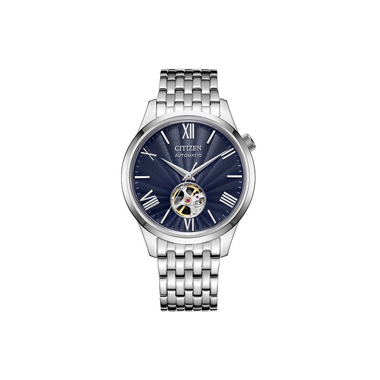 Citizen Fashion Business Casual Waterproof Watch Mechanical Movement Stainless Steel Strap Unisex Watches Blue NH9130-84L Regular Watch Box