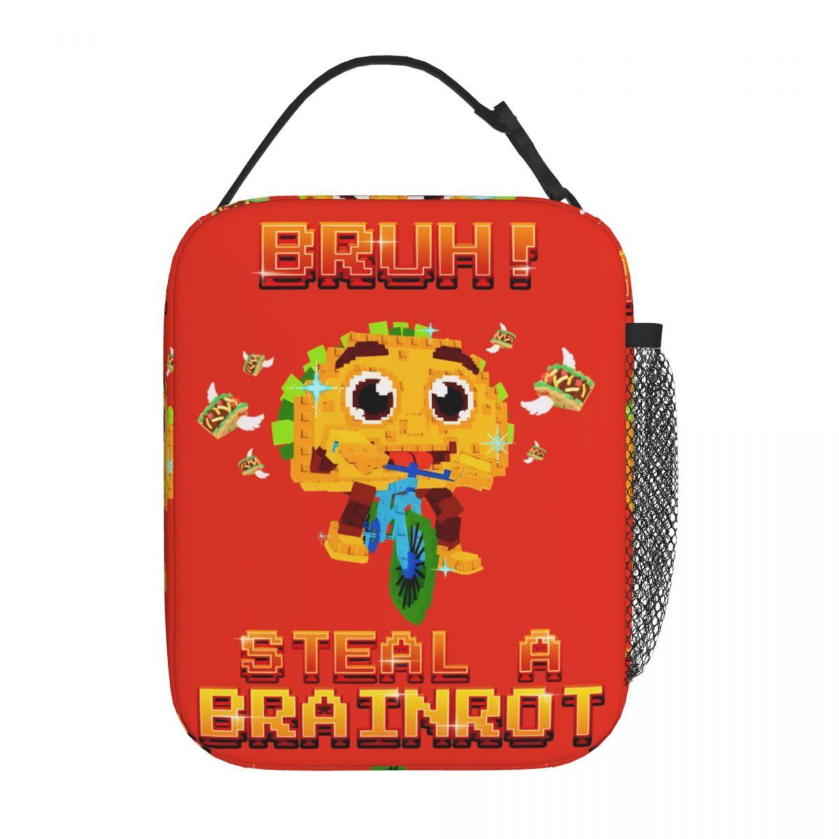 Bruh Tacorita Bicicleta Brainrot Steal A Brainrot Insulated Lunch Bags Cooler Bag Lunch Container High Capacity Tote Lunch Box One Size
