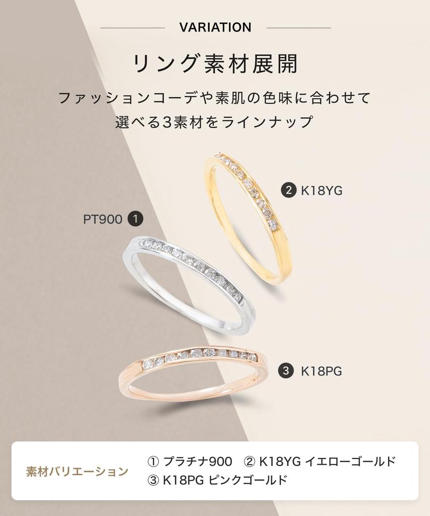 LEGAN Half Eternity Ring with Rail Size 14 10 Pt900 Diamond Ring Natural Diamond Engagement Proposal Made In Japan Setting, Platinum, [0.1ct /