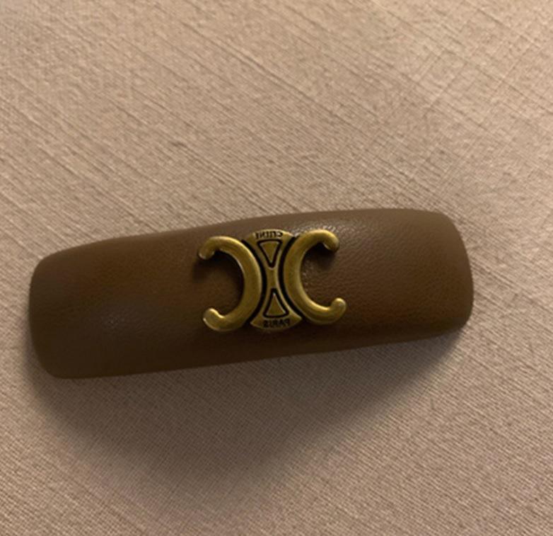 Arc de Triomphe BB clip PU leather edge clip 2025 summer hairpin hair accessories