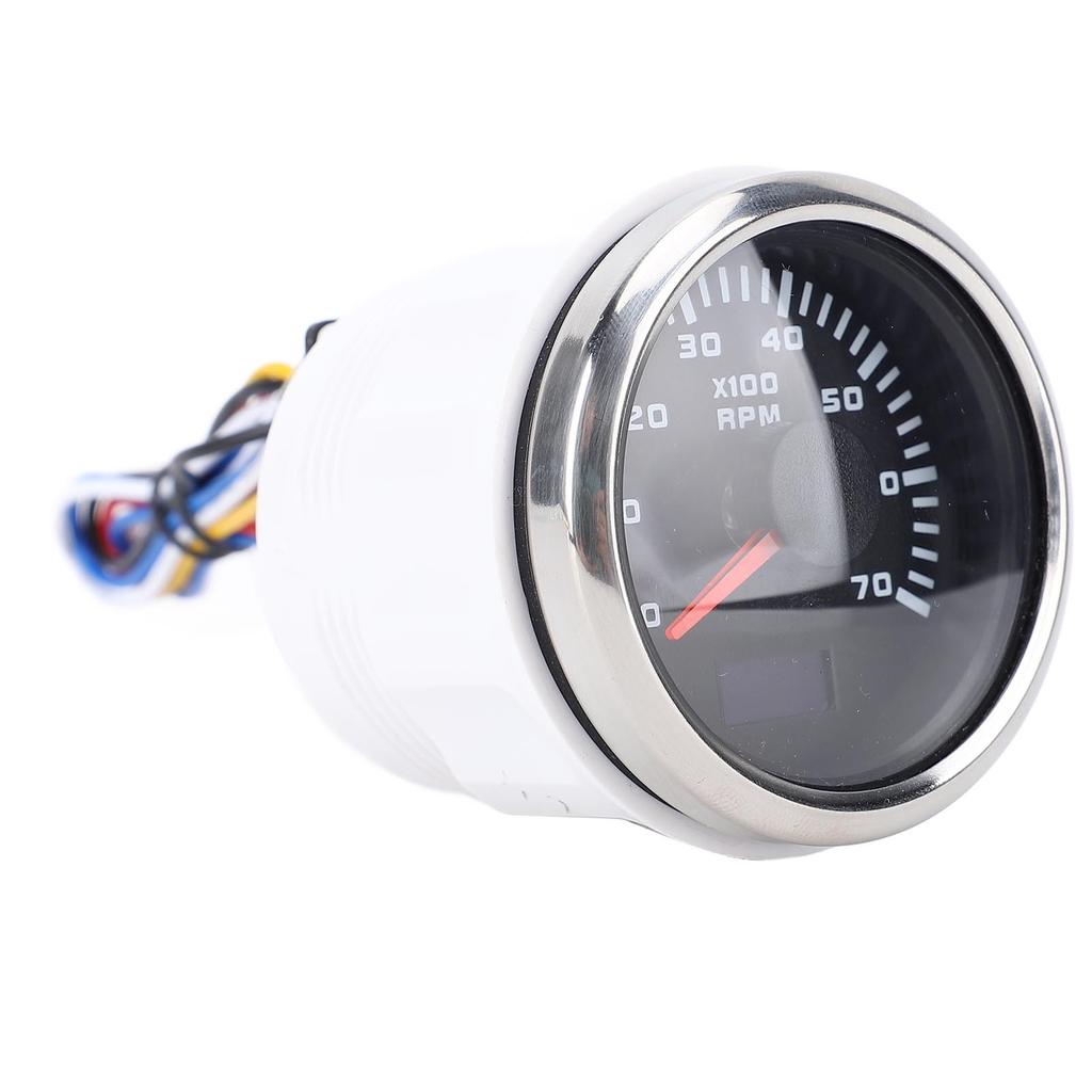 52mm 7000RPM Tachometer with Hourmeter 7 Color Backlight DC 9 32V RPM Gauge for Truck Tractor Car RV Boat