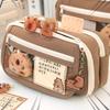 High Capacity Pencil Case 9 Compartments Canvas Pencil Bag Large Pen Organiser Travel Cosmetic Bag for Student Women