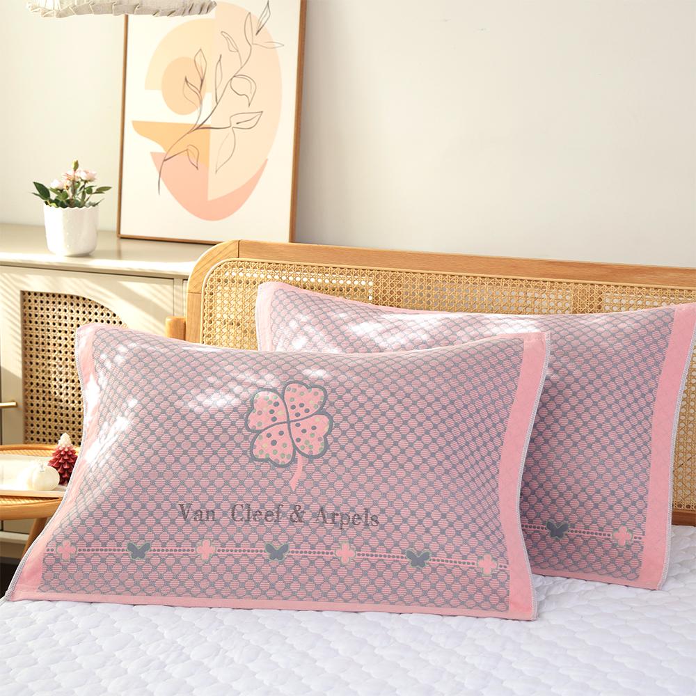 A Pair of Pure Cotton Gauze Pillow Towels, New High-density Soft Adult Cover Towels, Cotton Non-slip and Breathable Household