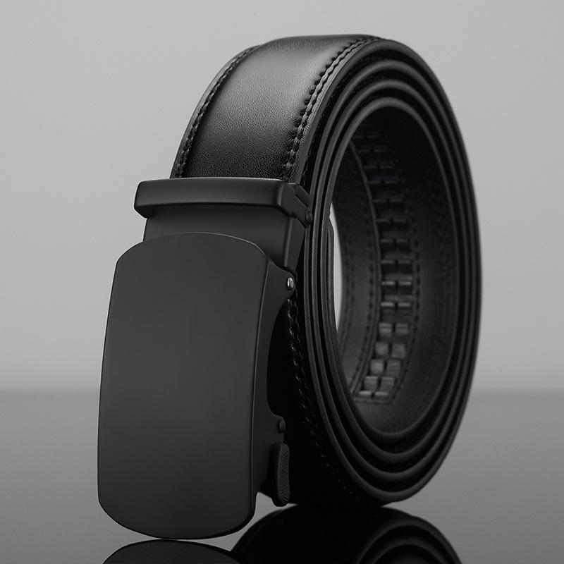 Men's High Quality Genuine Leather Belt Classic Alloy Automatic Buckle Business Formal Dress Belts Waist Belt