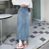 2025 Trendy A-Line Midi Denim Skirt: Stylish Mid-Length & Slimming Design